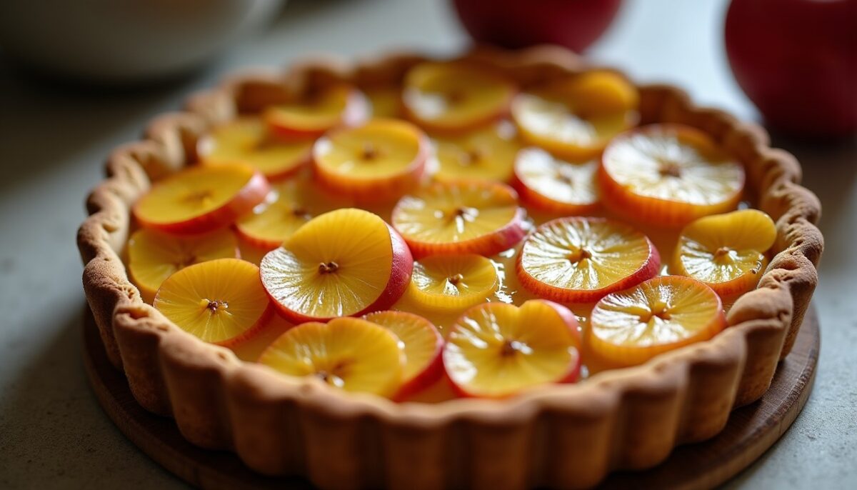 Délice normand : la tarte authentique aux pommes et calvados